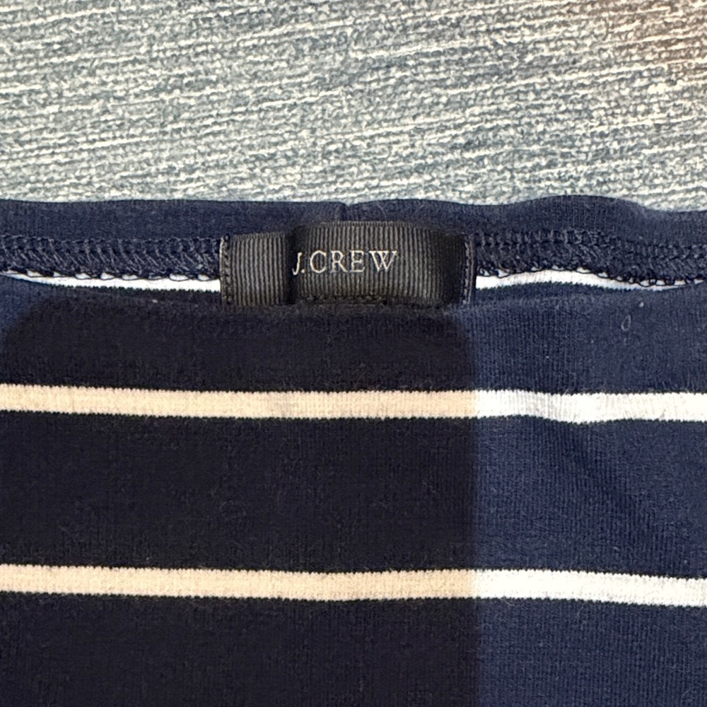 J. Crew Navy and White Striped Top - Picture 2 of 2